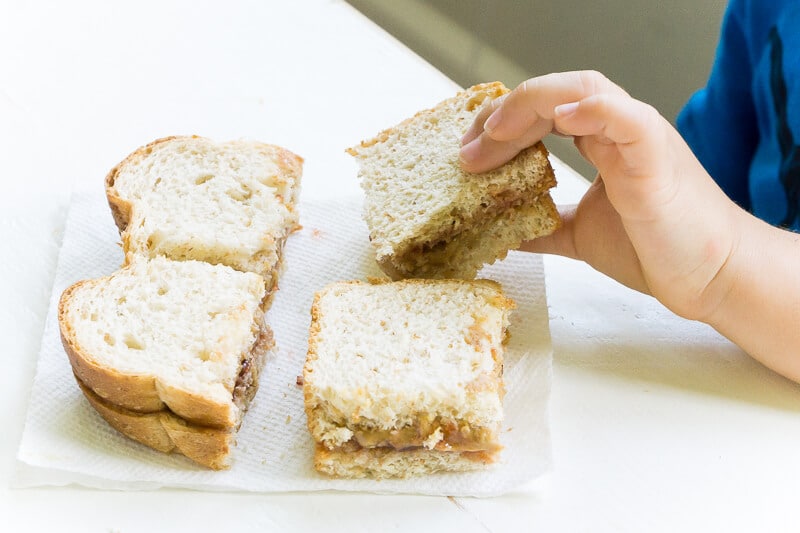 Peanut butter and jelly sandwiches make the best lunch box food