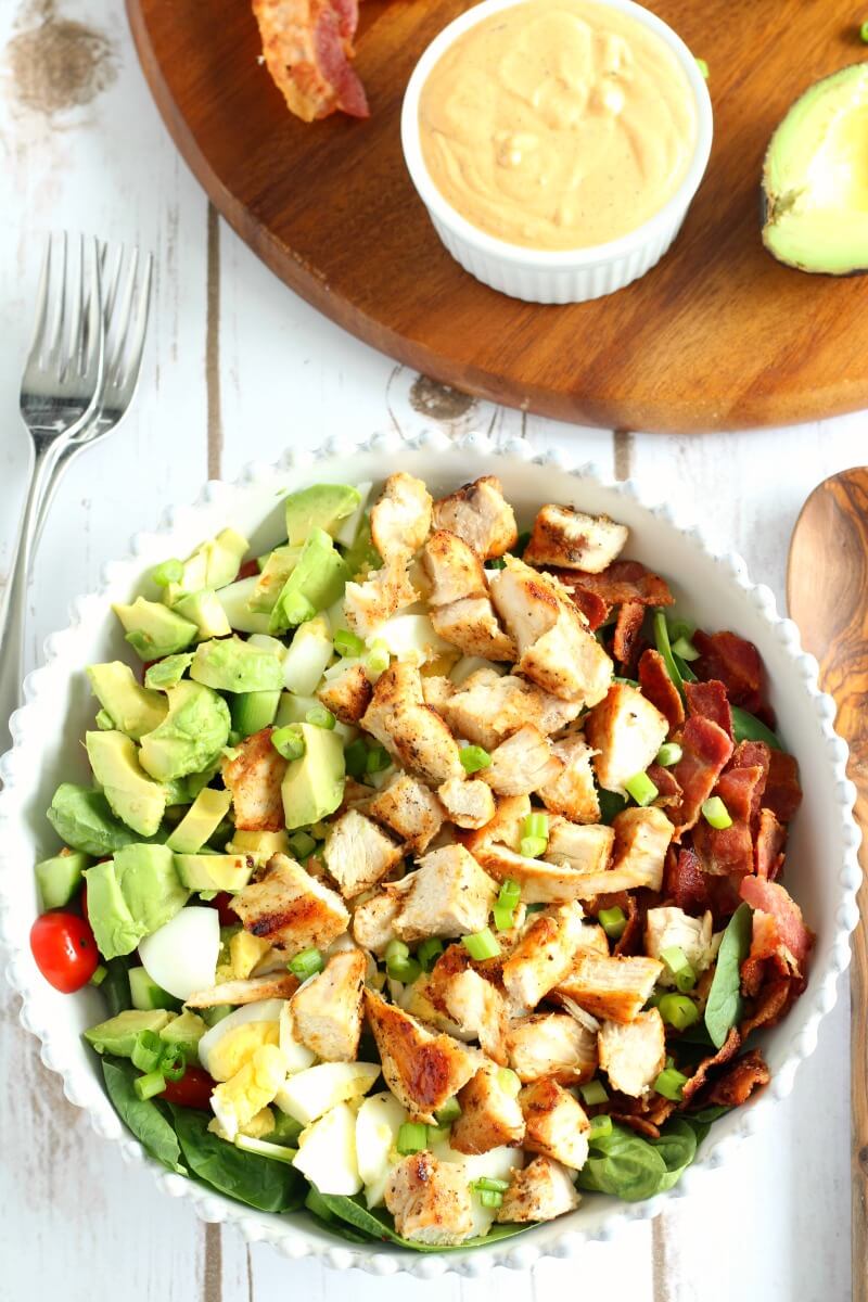 A cobb salad is a great part of a Whole 30 meal plan