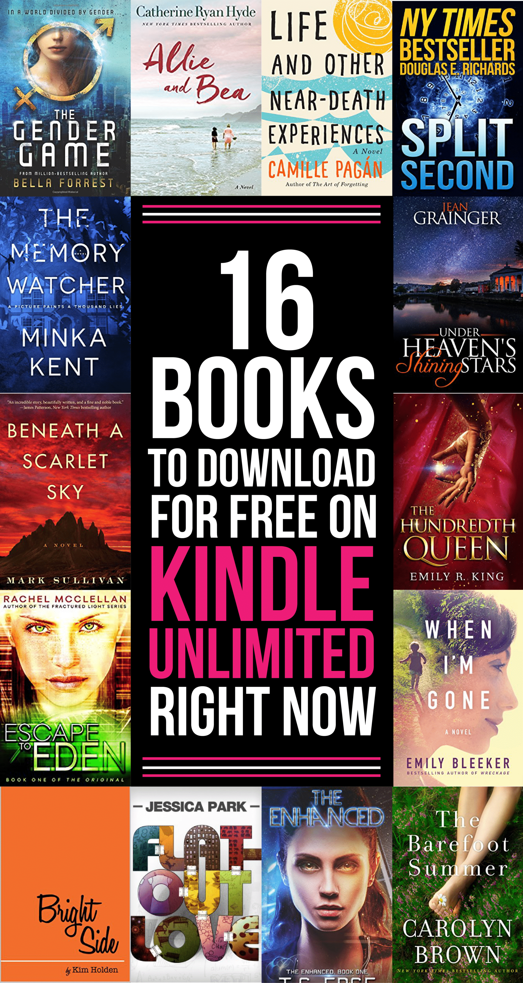 16 great free Kindle books to read with Kindle Unlimited! An entire year’s worth of books to add to your Kindle bookshelves! Can’t wait to read #8! 