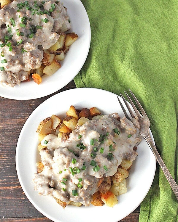 This gravy is Whole 30 compliant and a delicious Whole 30 breakfast idea