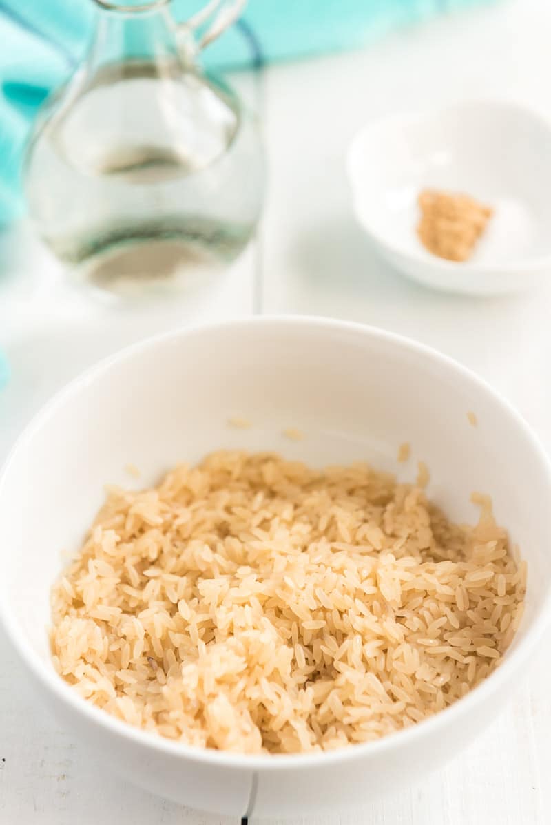 Rinsing rice for coconut rice