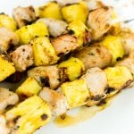 Pineapple and pork skewers with a sweet glaze are the perfect meal!
