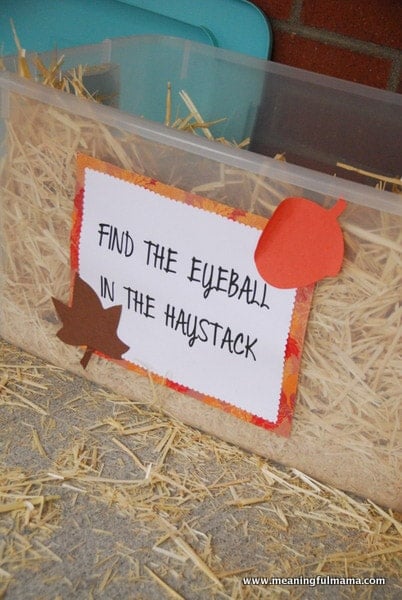 Finding an eyeball in a haystack is one of the most fun Halloween games