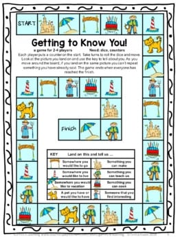 Fun back to school games like this printable getting to know you board game