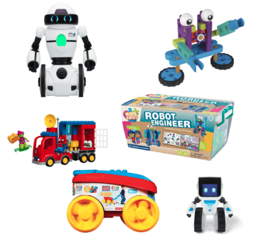 collage of robot toys