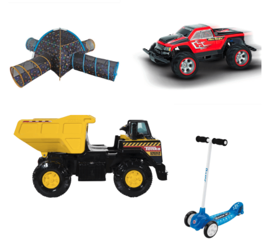 collage of outdoor toys for 3 year old boys