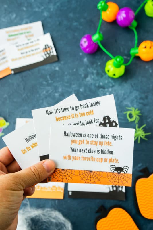 Printable Halloween scavenger hunt clues