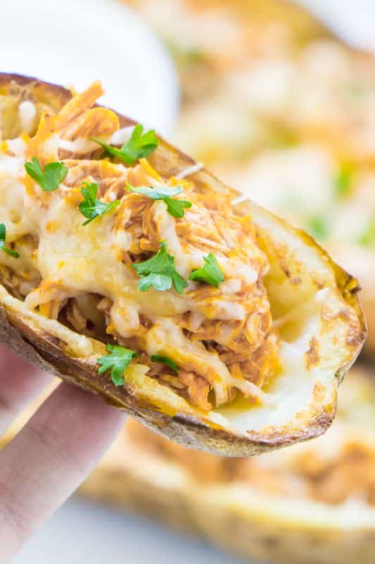 Quick and Easy Buffalo Chicken Stuffed Potato Skins Recipe - 36