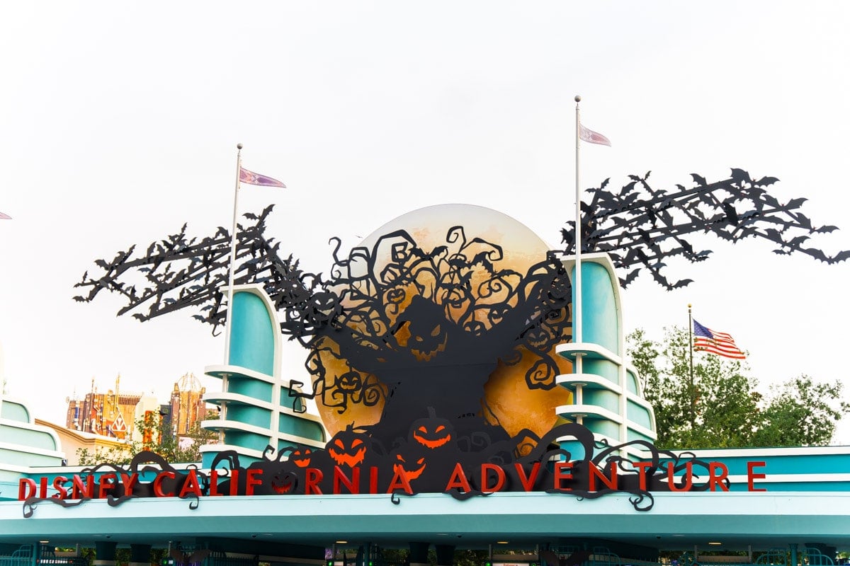 California Adventure entrance during Disneyland Halloween Time