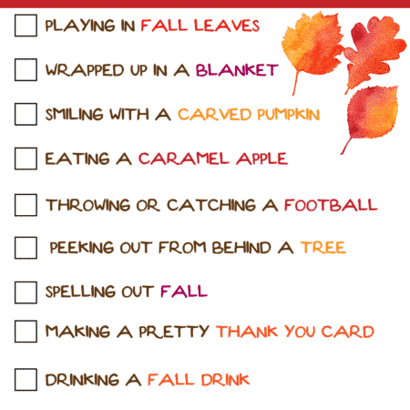 Try out this fun fall photo scavenger hunt