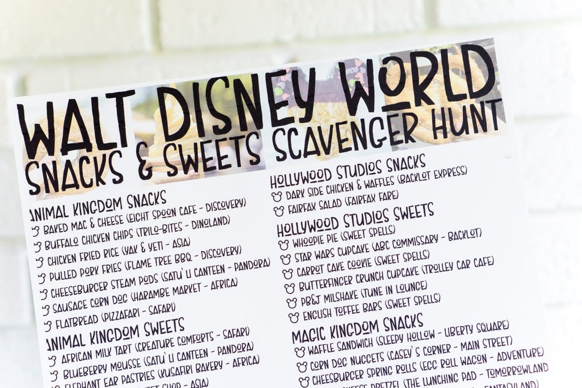A complete list of snacks at Walt Disney World