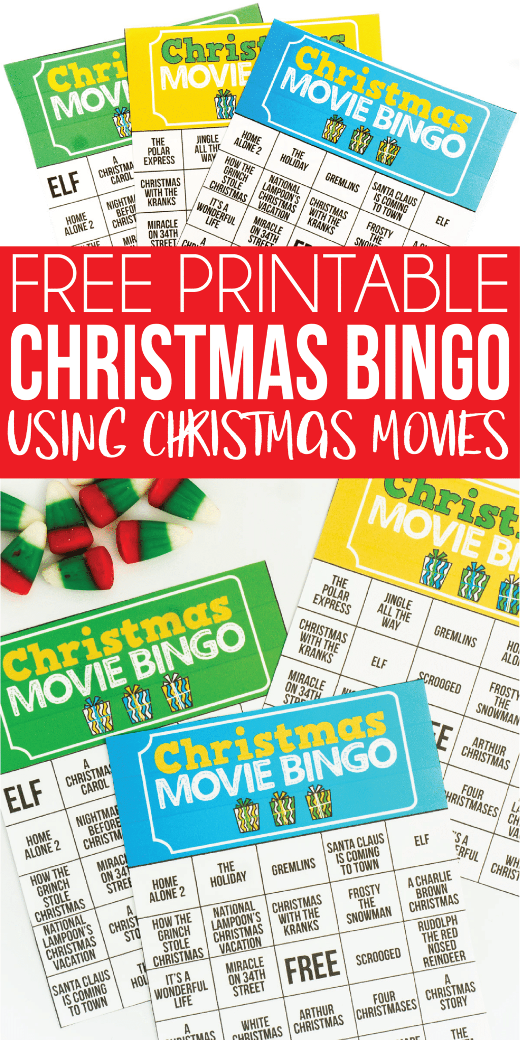 Free Printable Holiday Movie Christmas Bingo Cards Play.Party.Plan