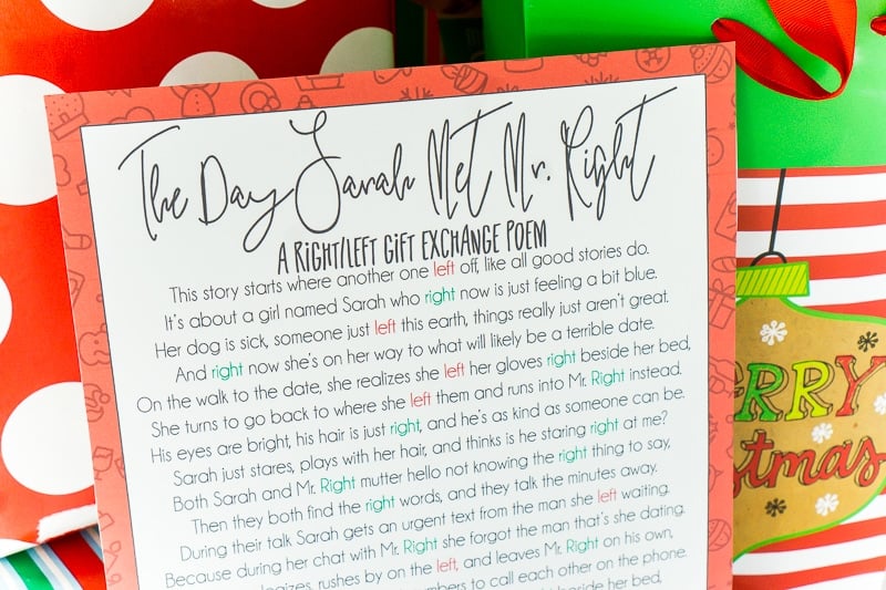 Christmas Left Right Game, Elf Left Right Funny Story Pass the Gift Exchange Game, Christmas Reunion Party Activity Gift Swap Icebreaker