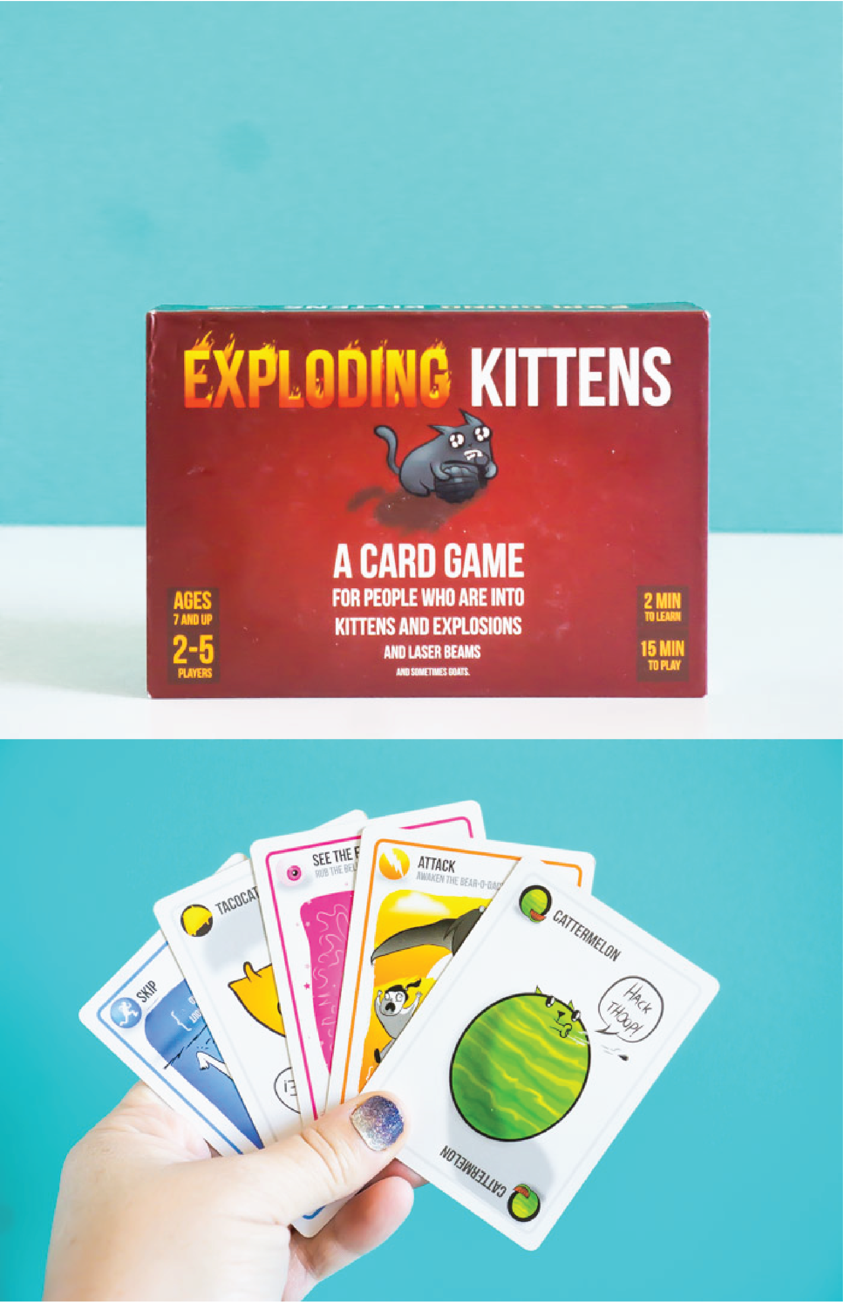 Exploding Kittens is one of the most fast-paced board games for adults