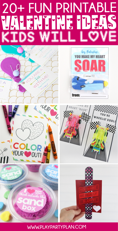 20 of the most fun Valentines cards for kids! Tons of cute printable and DIY ideas that would be perfect for kids in preschool or grade school, party favors, or just giving to your kids for Valentine’s Day!
