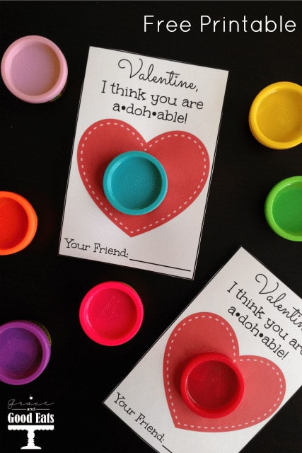 Play doh valentines day cards for kids