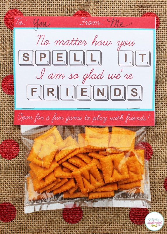 Scrabble game Valentines Day cards for kids