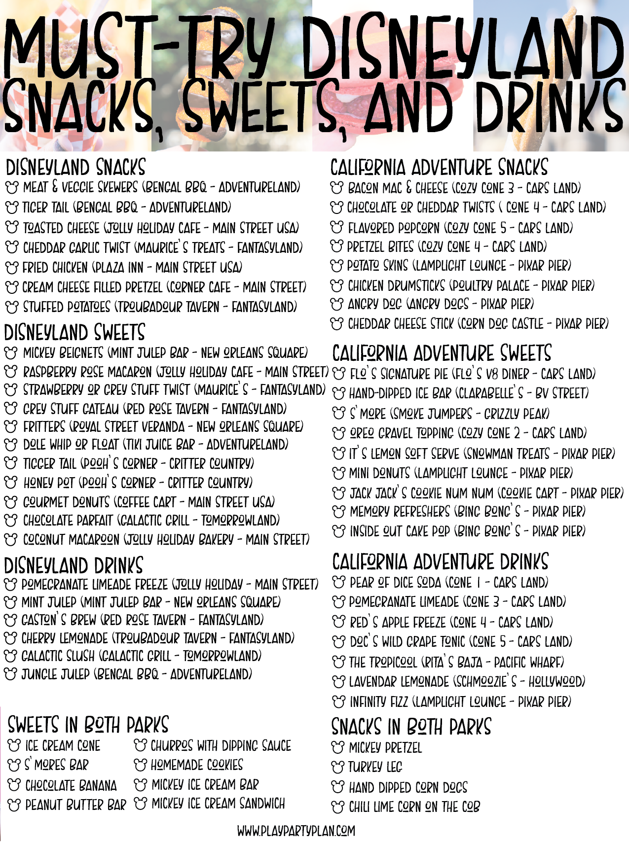 Checklist of the best Disneyland food there is