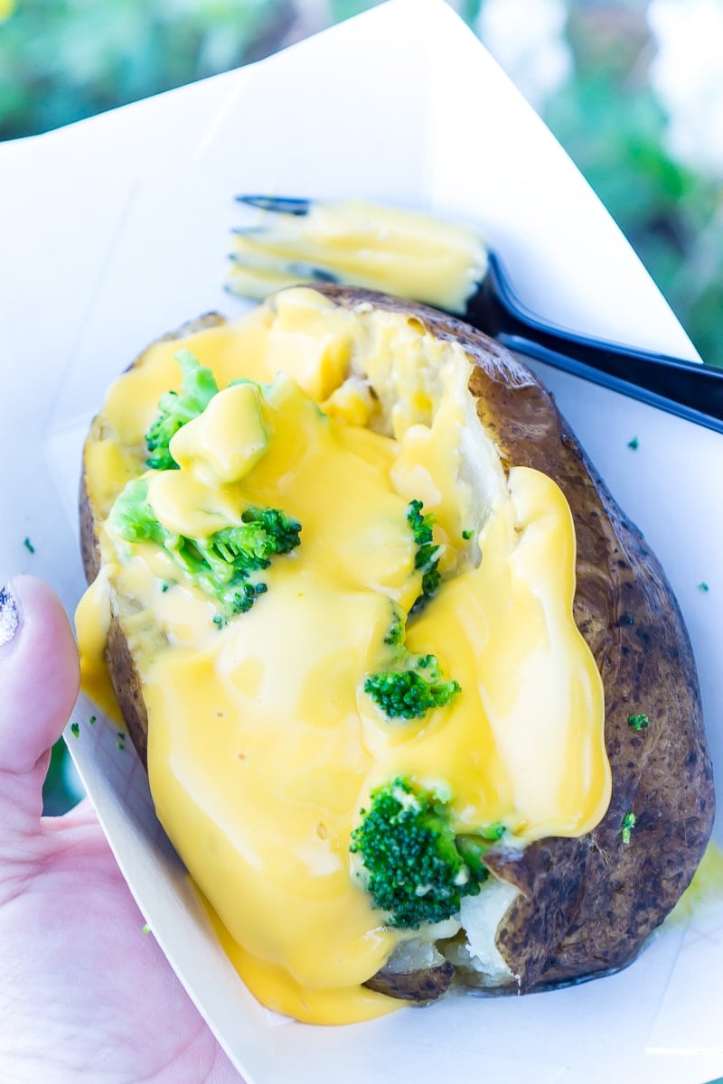 The stuffed baked potatoes are on a lot of Disneyland food lists