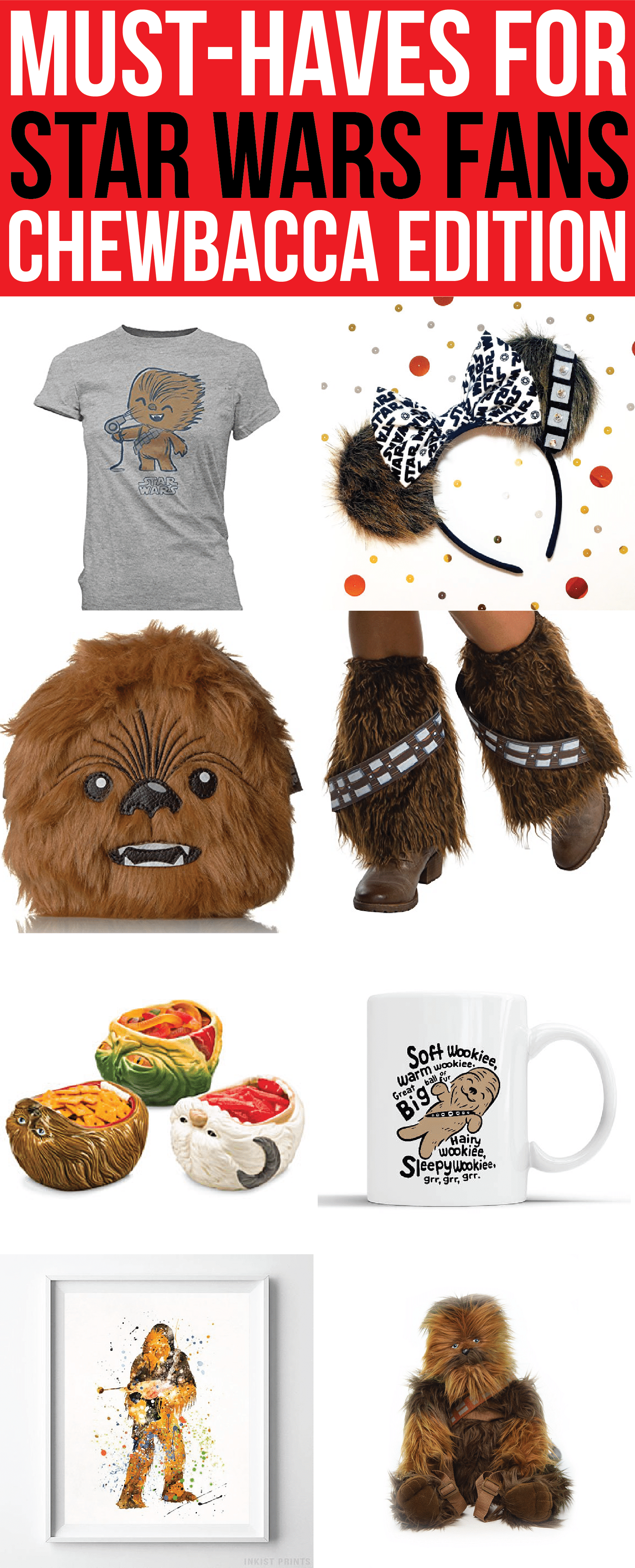 Need Star Wars gift to bring to a party? These Chewbacca inspired products are some of the best birthday gifts, Star Wars clothes, or really just products for people who loved The Last Jedi