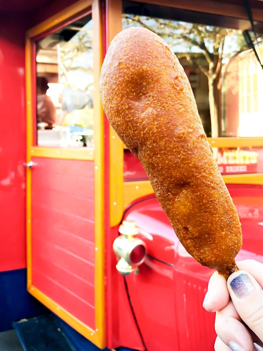 Hand dipped corn dogs are one of the best things to eat at Disneyland