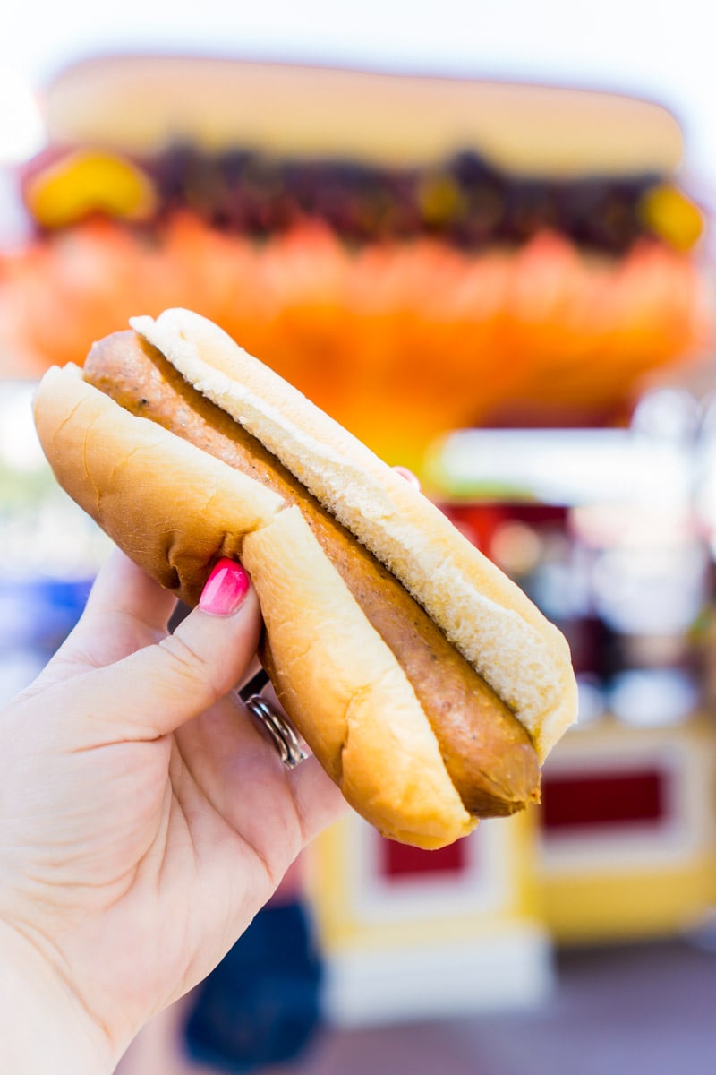 The angry dog hot dog = one of the newest Disneyland food items