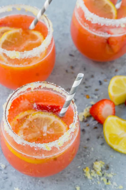 Combine strawberries with lavender in this lavender lemonade recipe