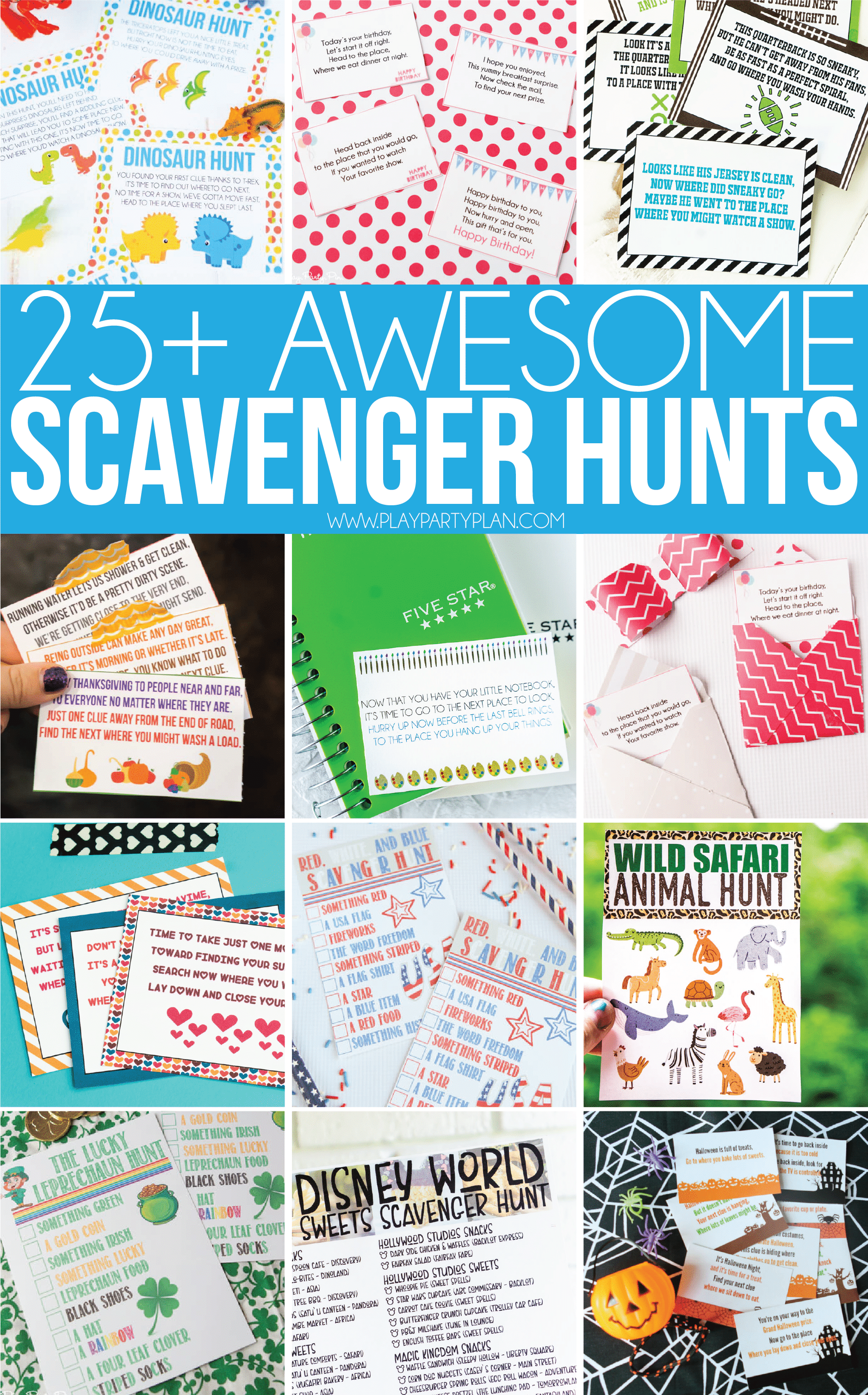 The best scavenger hunt ideas for all ages - for kids, for teens, for adults, and even for preschoolers! There’s something for everyone including ideas to do for boyfriend gifts, for husband date nights, or even for family night. Try one at an outdoor birthday party, a family reunion, or Christmas party! So many awesome scavenger hunts with scavenger hunt clues included!