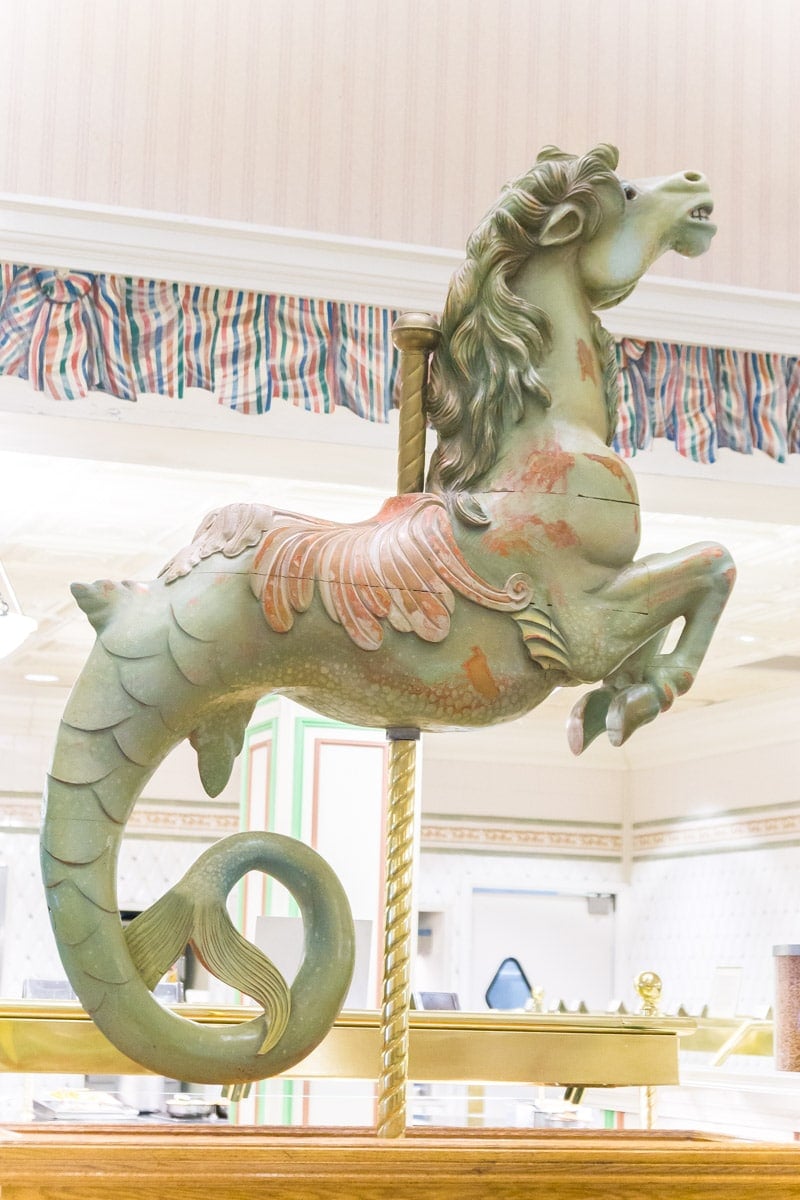 Carousel horse at 1900 Park Fare Disney character dining