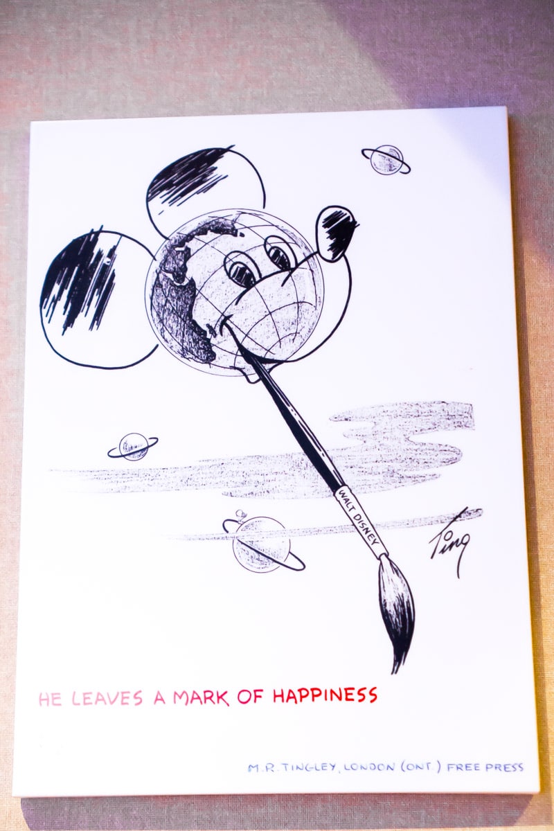 A picture of Mickey Mouse in the Walt Disney Musuem