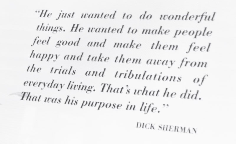 A quote in the Disney Museum about Walt's purpose in life