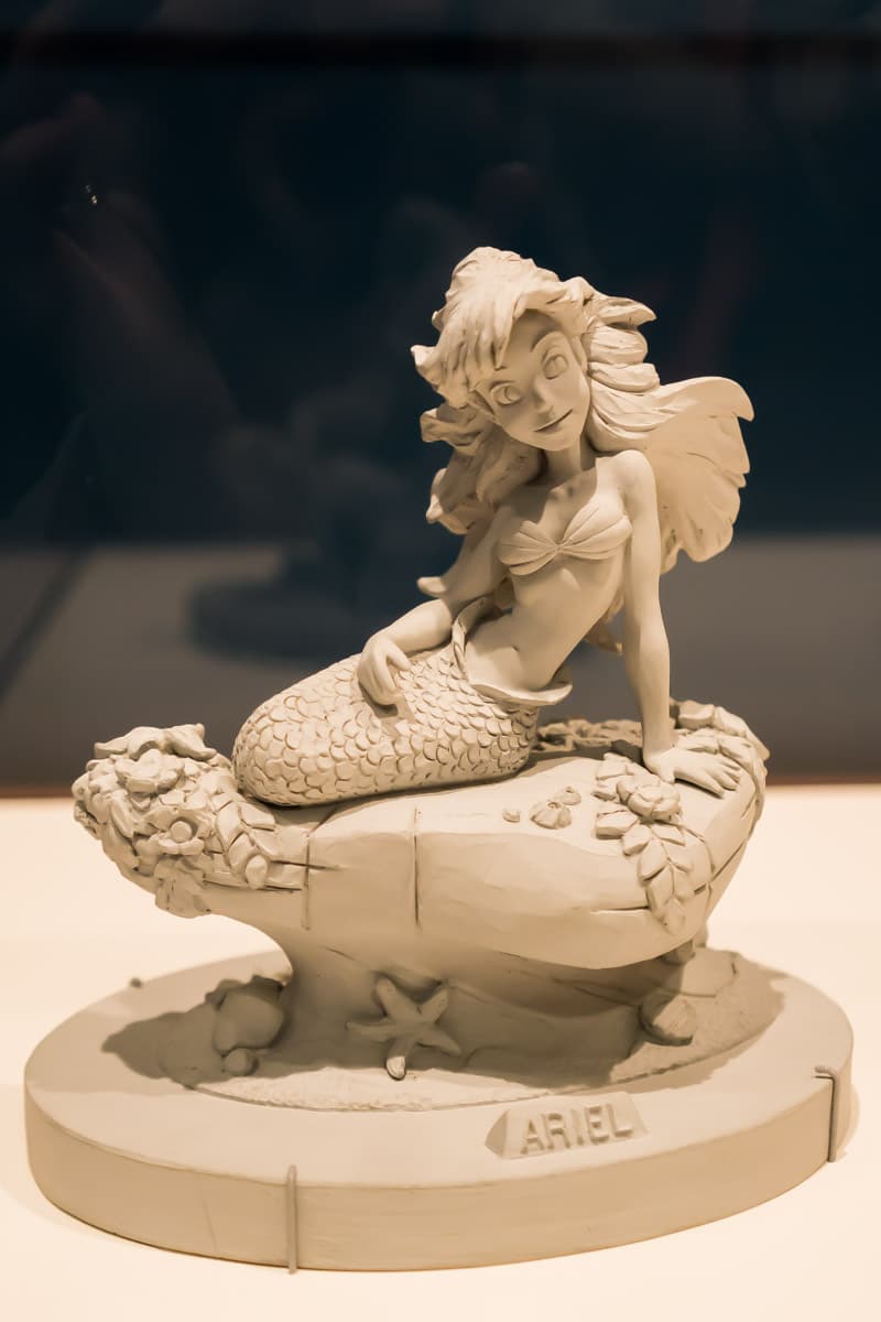 Ariel clay molding in the Walt Disney Museum
