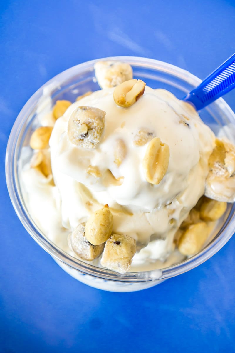 Toppings on Culver's Peanut Butter Cookie Dough frozen custard