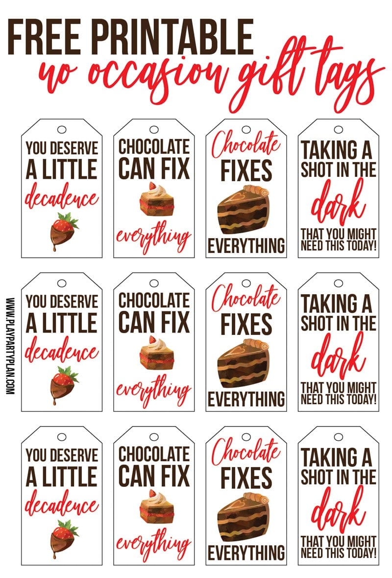 Free printable gift tags inspired by Culver's Flavor of the Day - dark chocolate! 