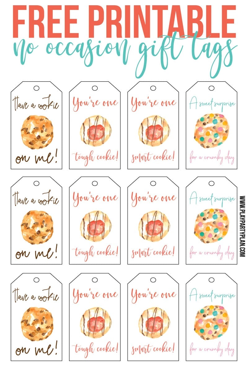 Free printable gift tags inspired by Culver's Flavor of the Day - cappuccino cookie crumble!