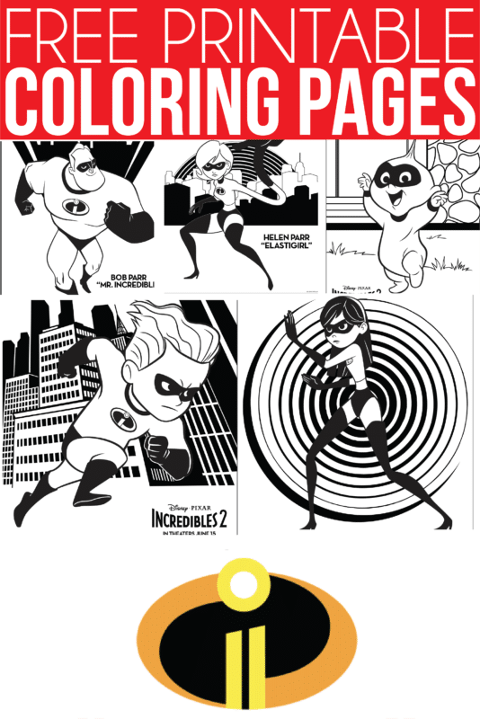 Incredibles 2 coloring pages, activity sheets, and more family fun for Disney lovers!