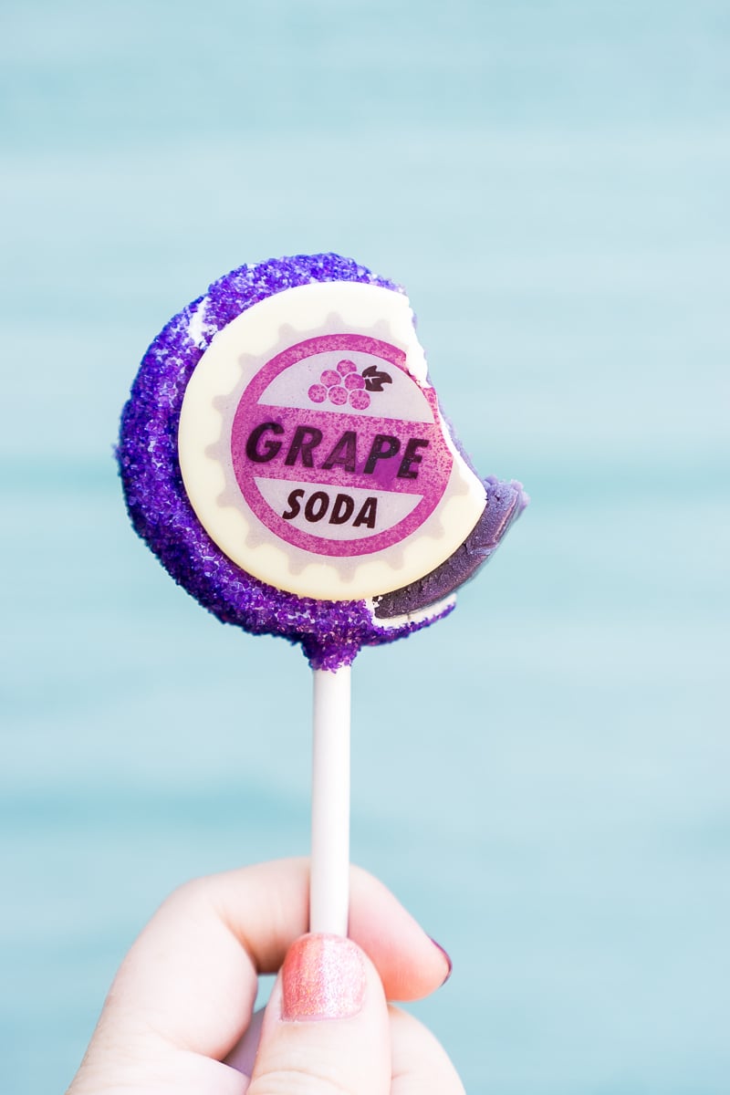 The grape soda cake pop at Pixar Fest