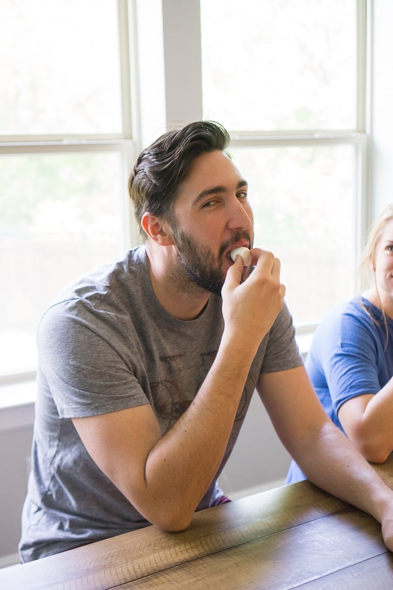 Chubby bunny is one of the camping games that needs marshmallows