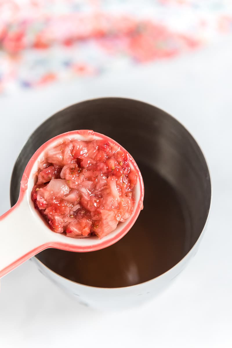 Strawberry simple syrup for a strawberry mocktail