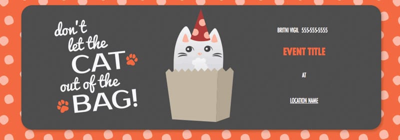 Don't let the cat out of the bag surprise party ideas