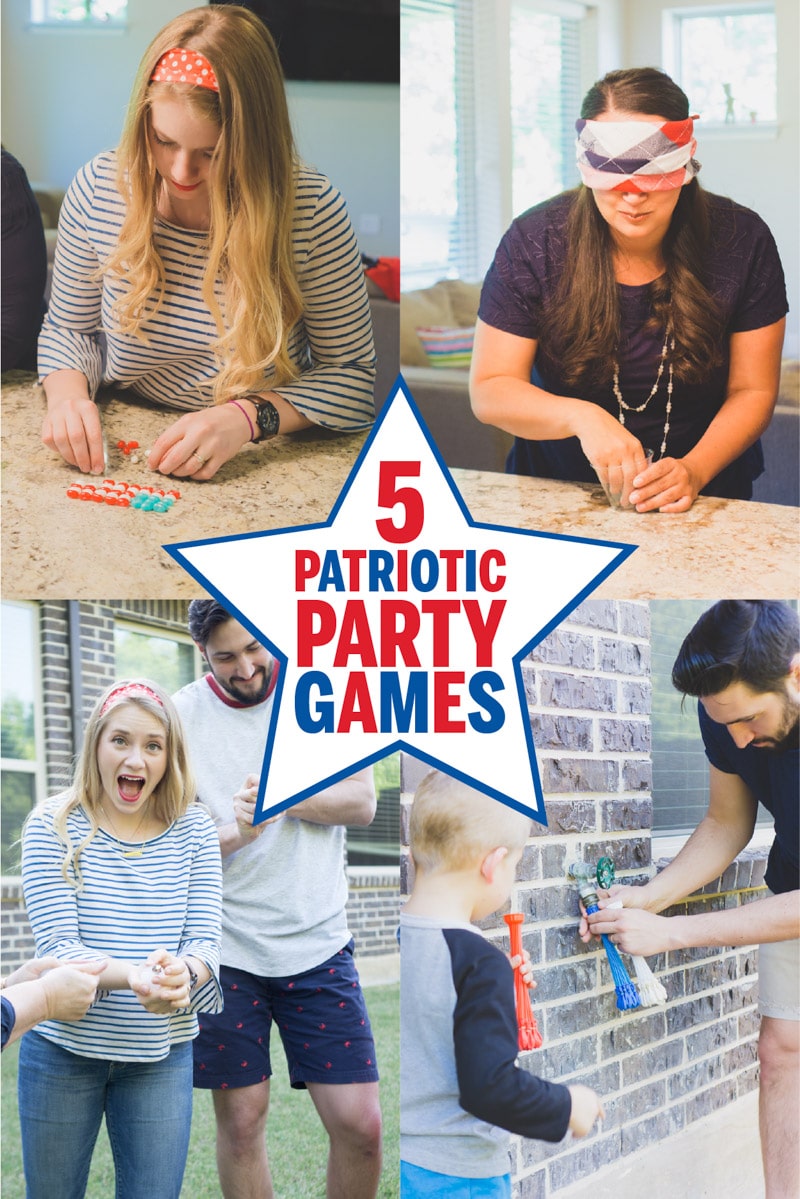 People playing different 4th of July party games