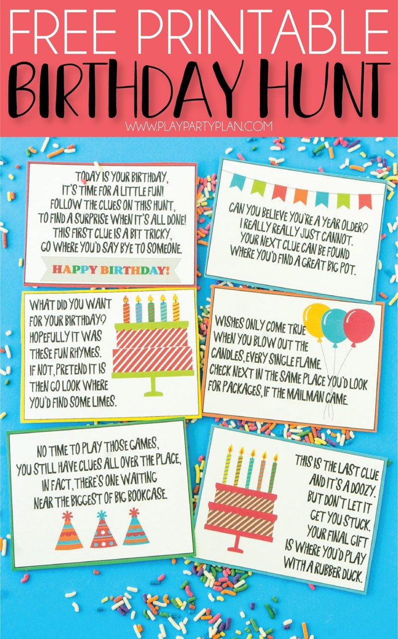 A Super Fun Birthday Scavenger Hunt {Free Printable!} Play Party Plan