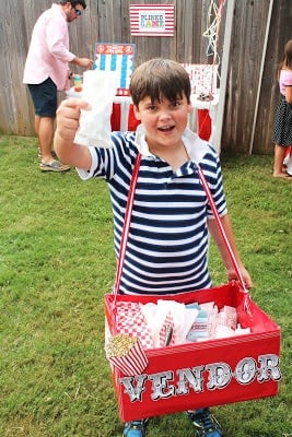 Cute idea for serving food at a circus theme party