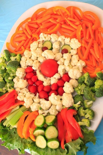 Incorporate veggies into a circus birthday party with this circus clown