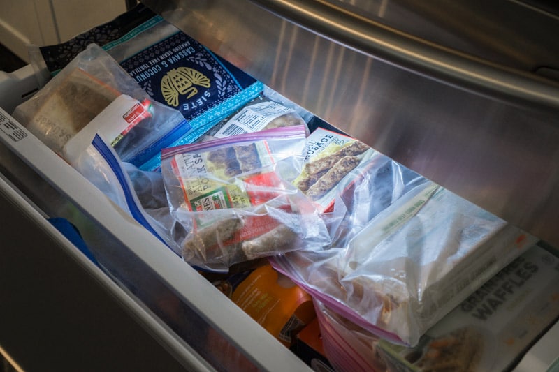 Shot of a stocked freezer in preparation for a 4th of July party