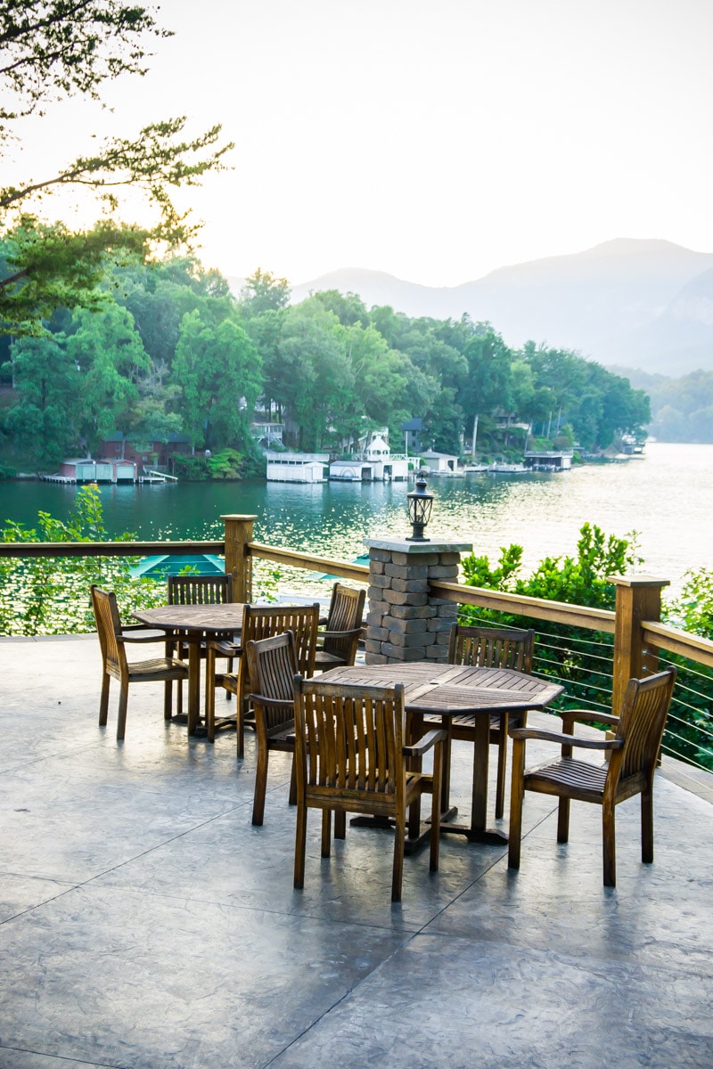 The view from the back of one of the most scenic restaurants in Lake Lure NC