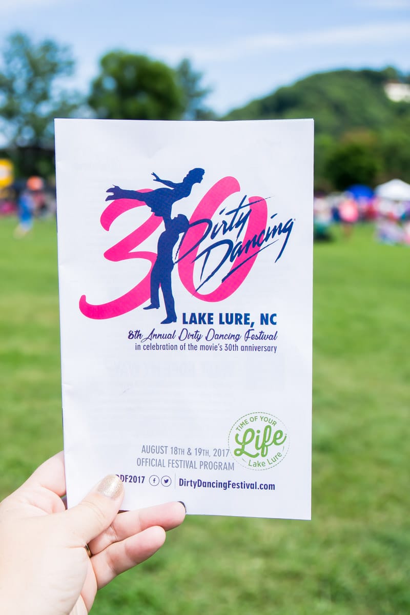 A program from the Lake Lure Dirty Dancing Festival