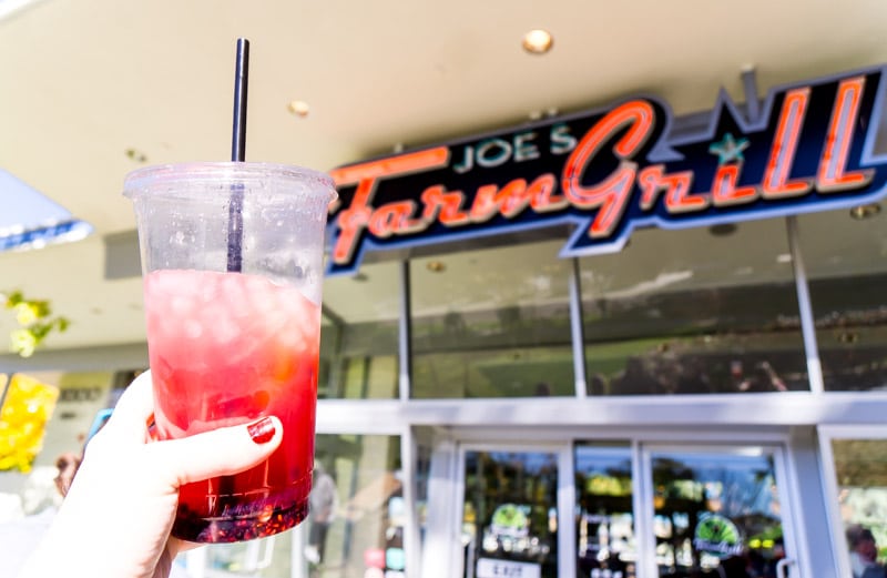 Blackberry lemonade outside Joe's Farm Grill