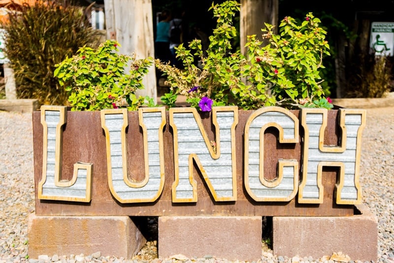 Lunch sign outside The Farm at South Mountain