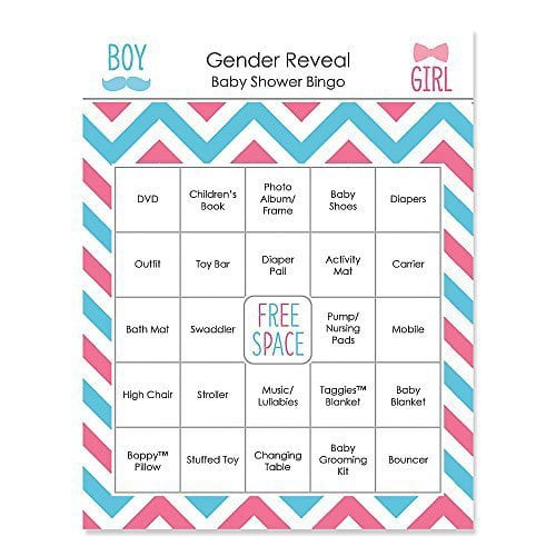 A free printable gender reveal bingo game 